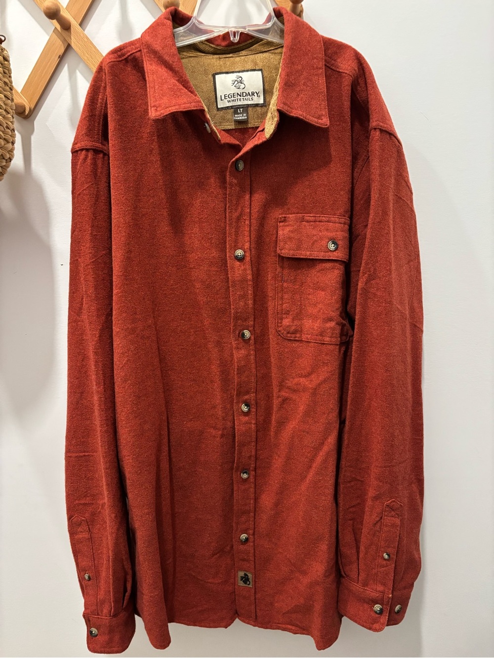 Men’s button down flannel shirt size large tall
